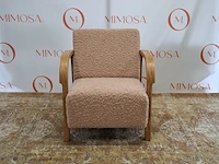 Design fauteuil mazo, arch lounge upholstered 10520, taiga 10946.49 rose - afbeelding 1 van  11