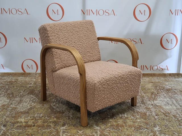 Design fauteuil mazo, arch lounge upholstered 10520, taiga 10946.49 rose - afbeelding 4 van  11