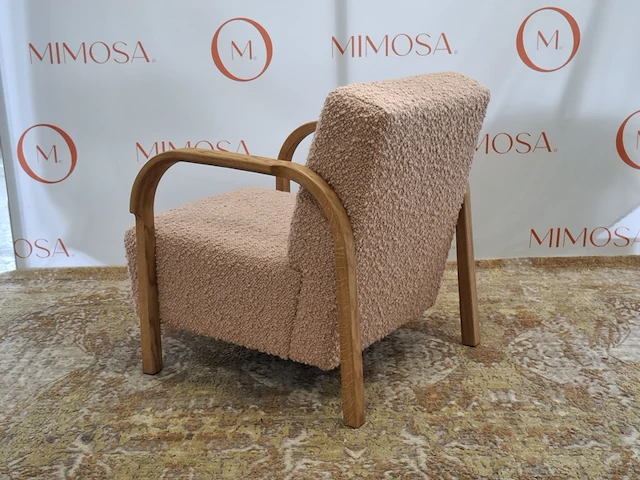 Design fauteuil mazo, arch lounge upholstered 10520, taiga 10946.49 rose - afbeelding 8 van  11