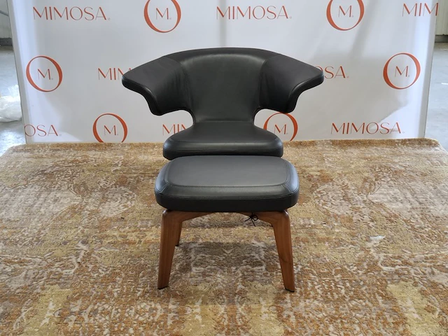 Design fauteuil met voetenstool classicon, munich classic - afbeelding 1 van  8