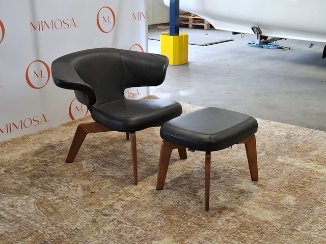 Design fauteuil met voetenstool classicon, munich classic - afbeelding 2 van  8