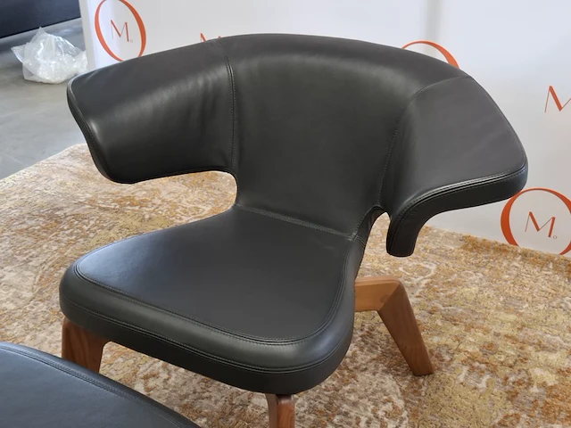 Design fauteuil met voetenstool classicon, munich classic - afbeelding 4 van  8