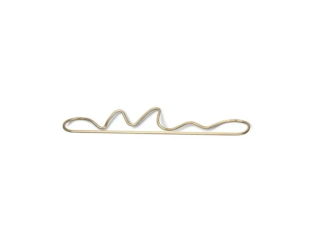 Design keukenstang met handdoekhanger ferm living, kitchen rod 5480 - curvature towel hanger , zwart - brass - afbeelding 2 van  5