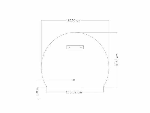 Design led spiegel half rond (diverse maten) - afbeelding 2 van  13