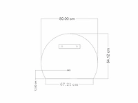 Design led spiegel half rond (diverse maten) - afbeelding 3 van  13