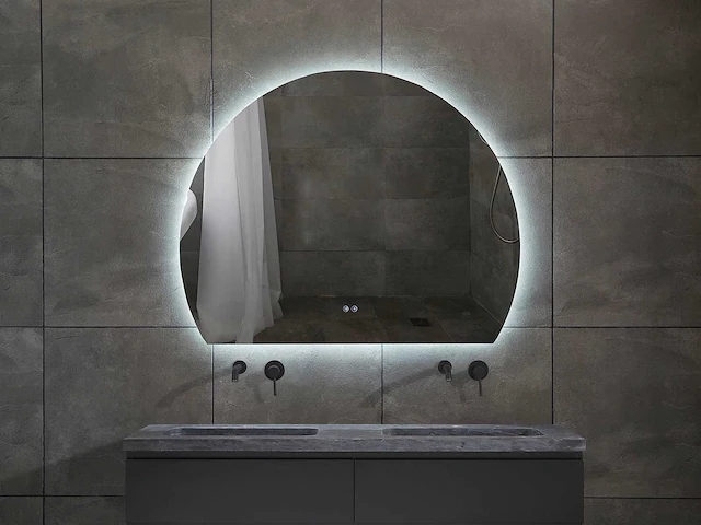 Design led spiegel half rond (diverse maten) - afbeelding 1 van  13