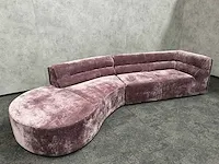 Design loungebank velvet paars - ongebruikt