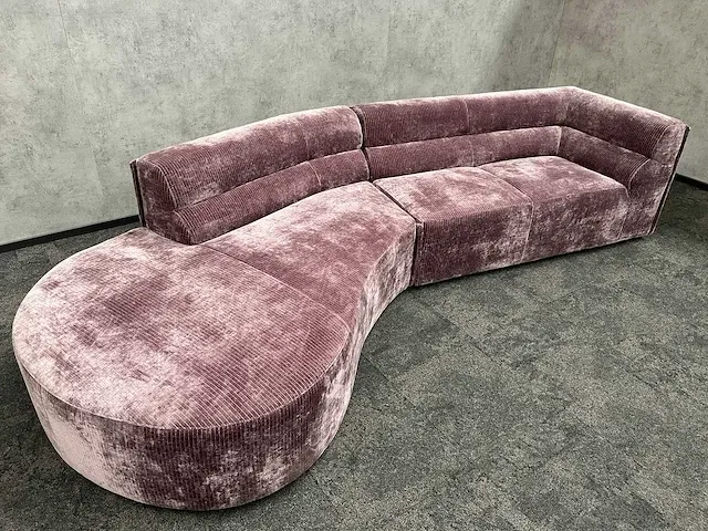 Design loungebank velvet paars - ongebruikt - afbeelding 12 van  20