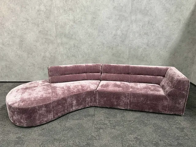 Design loungebank velvet paars - ongebruikt - afbeelding 17 van  20