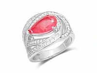 Design ring briljant prinses roze peer - afbeelding 1 van  9