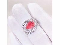 Design ring briljant prinses roze peer - afbeelding 2 van  9