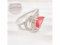 Design ring briljant prinses roze peer - afbeelding 7 van  9