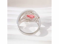 Design ring briljant prinses roze peer - afbeelding 8 van  9