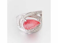 Design ring briljant prinses roze peer - afbeelding 9 van  9