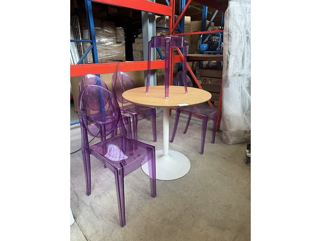 Design set: 1x tafel, 1x kruk, 4x stoel - afbeelding 2 van  6