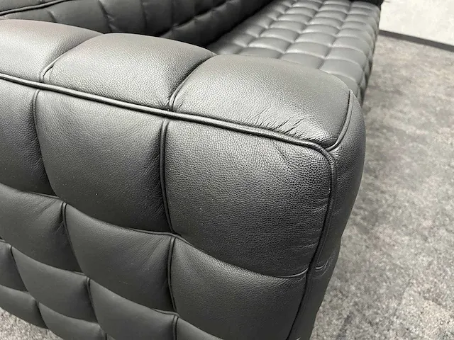 Design sofa - zwart leder (2x) - afbeelding 11 van  13