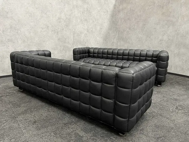 Design sofa - zwart leder (2x) - afbeelding 13 van  13