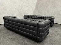 Design sofa - zwart leder (2x) - afbeelding 13 van  13