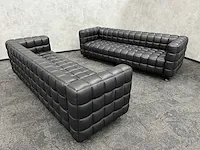 Design sofa - zwart leder (2x) - afbeelding 1 van  13