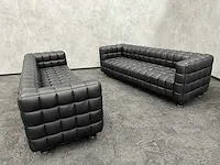 Design sofa - zwart leder (2x) - afbeelding 3 van  13