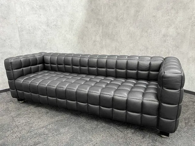 Design sofa - zwart leder (2x) - afbeelding 4 van  13