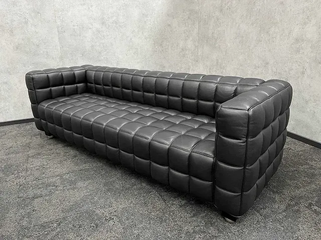 Design sofa - zwart leder (2x) - afbeelding 5 van  13