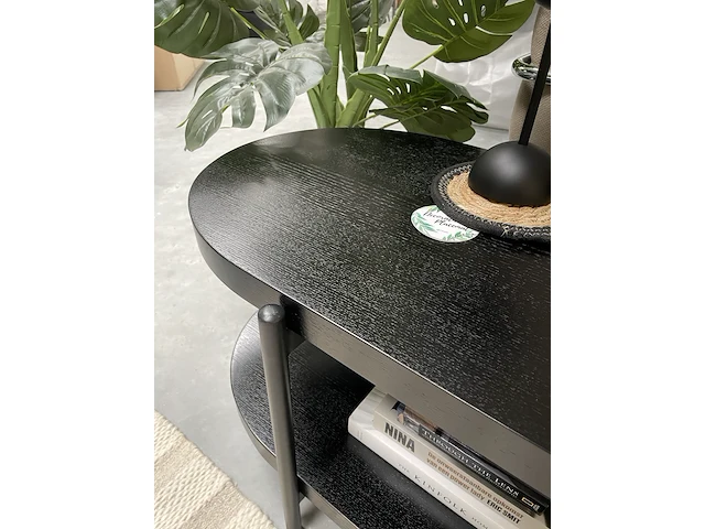 Design tv-meubel in zwart essen met uittrekbaar blad by italia, zwart - afbeelding 3 van  12
