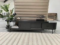 Design tv-meubel in zwart essen met uittrekbaar blad by italia, zwart - afbeelding 5 van  12