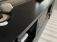 Design tv-meubel in zwart essen met uittrekbaar blad by italia, zwart - afbeelding 6 van  12