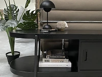 Design tv-meubel in zwart essen met uittrekbaar blad by italia, zwart - afbeelding 7 van  12