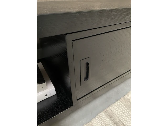 Design tv-meubel in zwart essen met uittrekbaar blad by italia, zwart - afbeelding 8 van  12