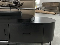 Design tv-meubel in zwart essen met uittrekbaar blad by italia, zwart - afbeelding 10 van  12