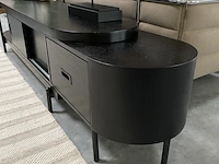 Design tv-meubel in zwart essen met uittrekbaar blad by italia, zwart - afbeelding 12 van  12