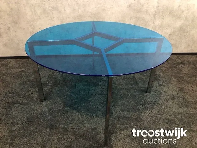 Design vergadertafel - blauw plexiglas - afbeelding 3 van  7