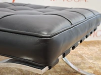 Design voetenstoel knoll studio, ludwig mies van der rohe collection, barcelona stool, zwart - afbeelding 6 van  10