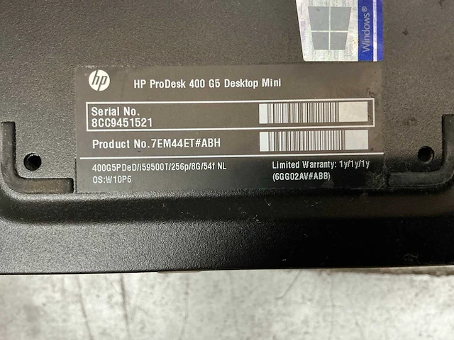 Desktop - hp - hp prodesk 400 g5 desktop mini - afbeelding 3 van  6