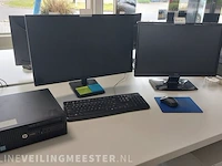 Desktop computer met 2x beeldscherm hp, prodesk - afbeelding 1 van  8