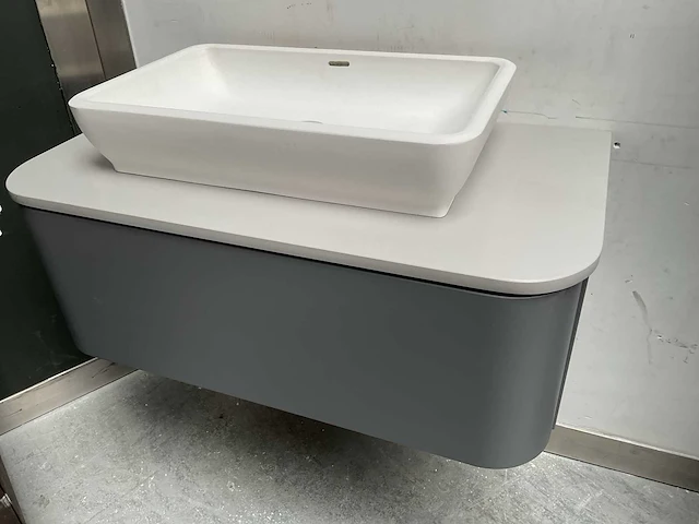 Detremmerie badmeubel 92x49cm met granieten blad en tortu kom - afbeelding 4 van  10