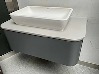 Detremmerie badmeubel 92x49cm met granieten blad en tortu kom - afbeelding 4 van  10