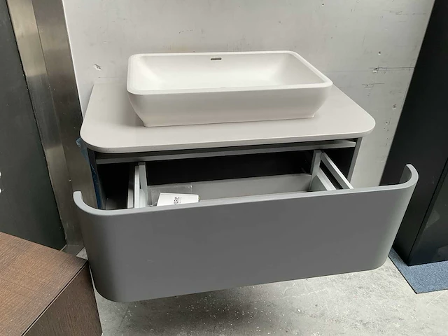 Detremmerie badmeubel 92x49cm met granieten blad en tortu kom - afbeelding 7 van  10