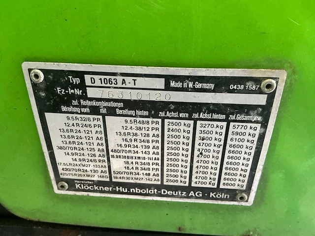 Deutz-fahr 1990 dx4.31 vierwielaangedreven landbouwtractor - afbeelding 19 van  26