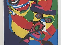 “deux personages”, zeefdruk van karel appel , 1971 - afbeelding 2 van  4