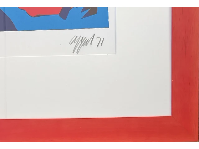 “deux personages”, zeefdruk van karel appel , 1971 - afbeelding 3 van  4