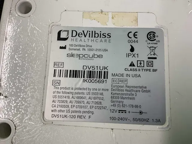 Devilbiss sleepcube beademingsapparatuur - afbeelding 9 van  11