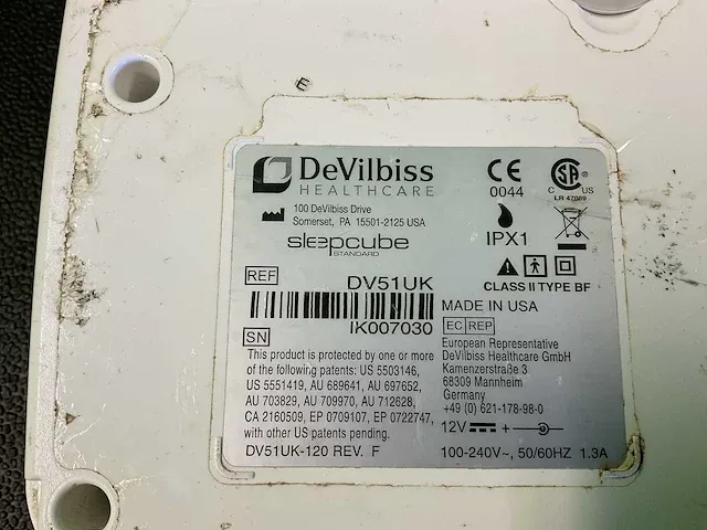 Devilbiss sleepcube beademingsapparatuur - afbeelding 11 van  11