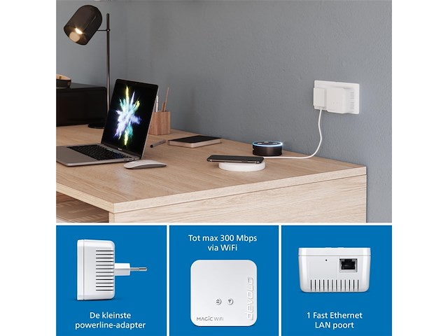 Devolo magic 1 wifi mini multiroom kit wifi powerline adapter tot 1.200 mbps 1x lanaansluiting access point wit - afbeelding 4 van  5