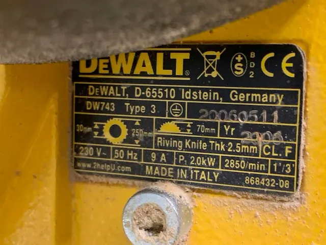 Dewalt - dw743 - kantelbare afkort- cirkelzaagmachine - afbeelding 14 van  14