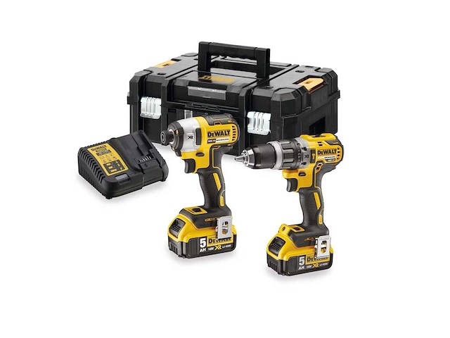 Dewalt dck266p2t accu combiset 2-delig (dcd796 + dcf887) 18v xr 5.0ah - afbeelding 1 van  2