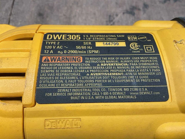 Dewalt dwe305 reciprozaag - afbeelding 5 van  5