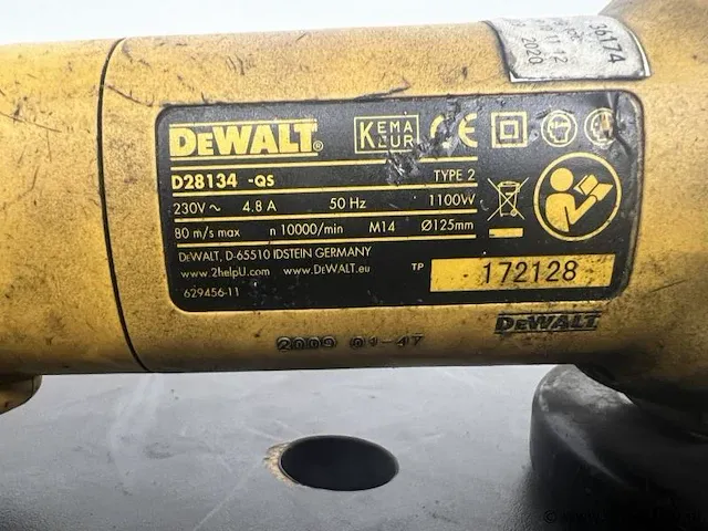 Dewalt haakse slijper type d28134 - afbeelding 4 van  4